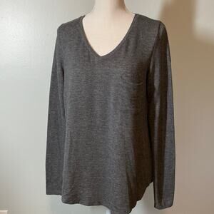 Women's Tresics Gray VNeck with Front Pocket Large